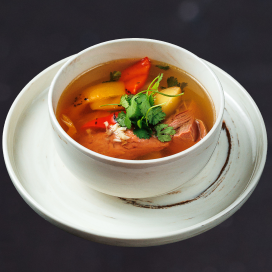 Шурпа с говядиной и овощами гриль