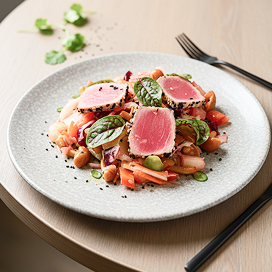 Винегрет с маринованными опятами и тунцом