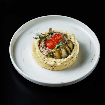 Бефстроганов из говядины с картофельным пюре