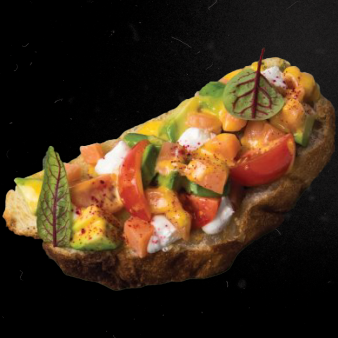 Брускетта с лососем